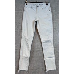 Articles of Society White Distressed Skinny Jeans Raw Hem Size 24 Mens Womens